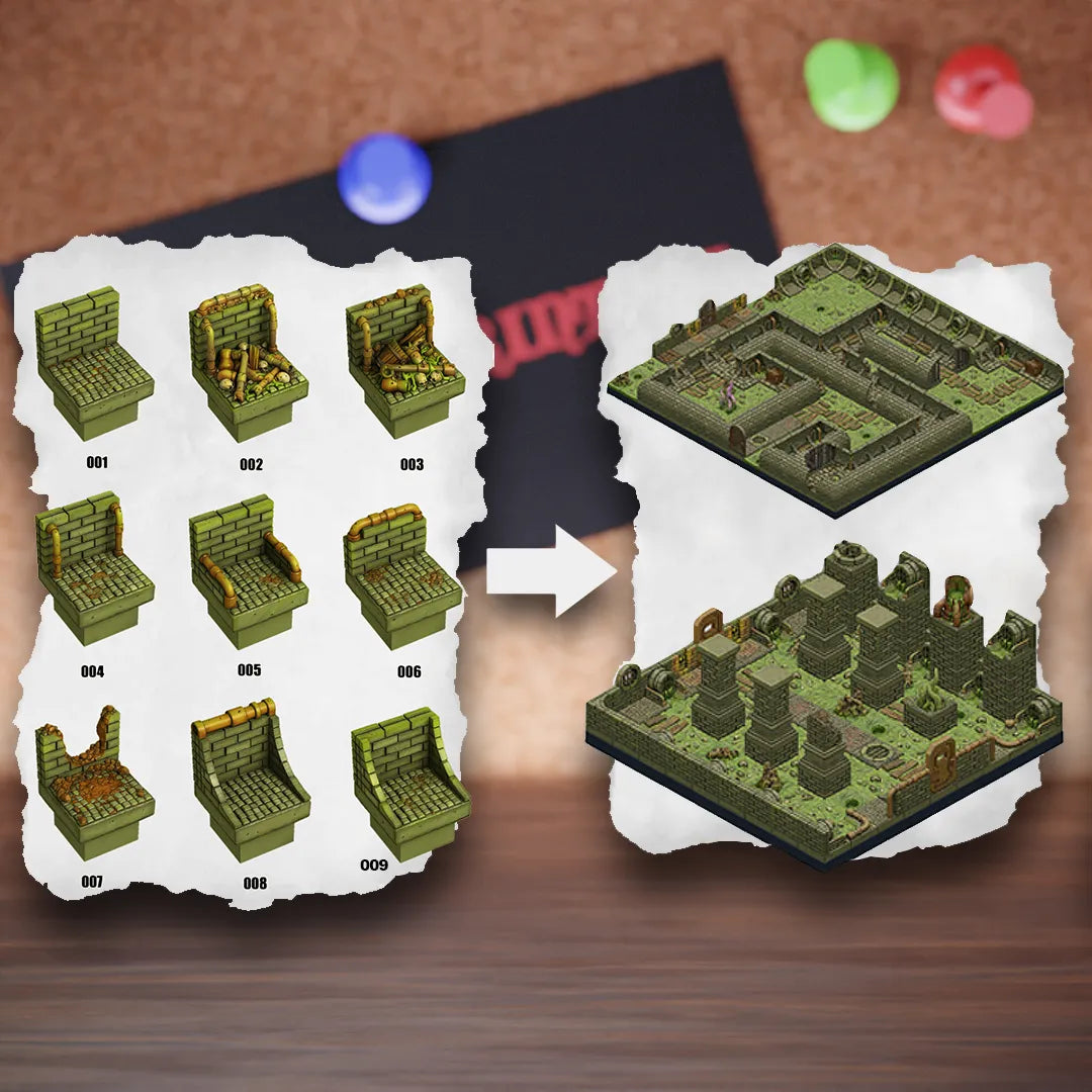 DnD Terrain Tiles | Modular Toxic Sewer Dungeon #1