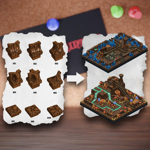 DnD Terrain Tiles | Modular Fantasy Cave Dungeon #1 alternate