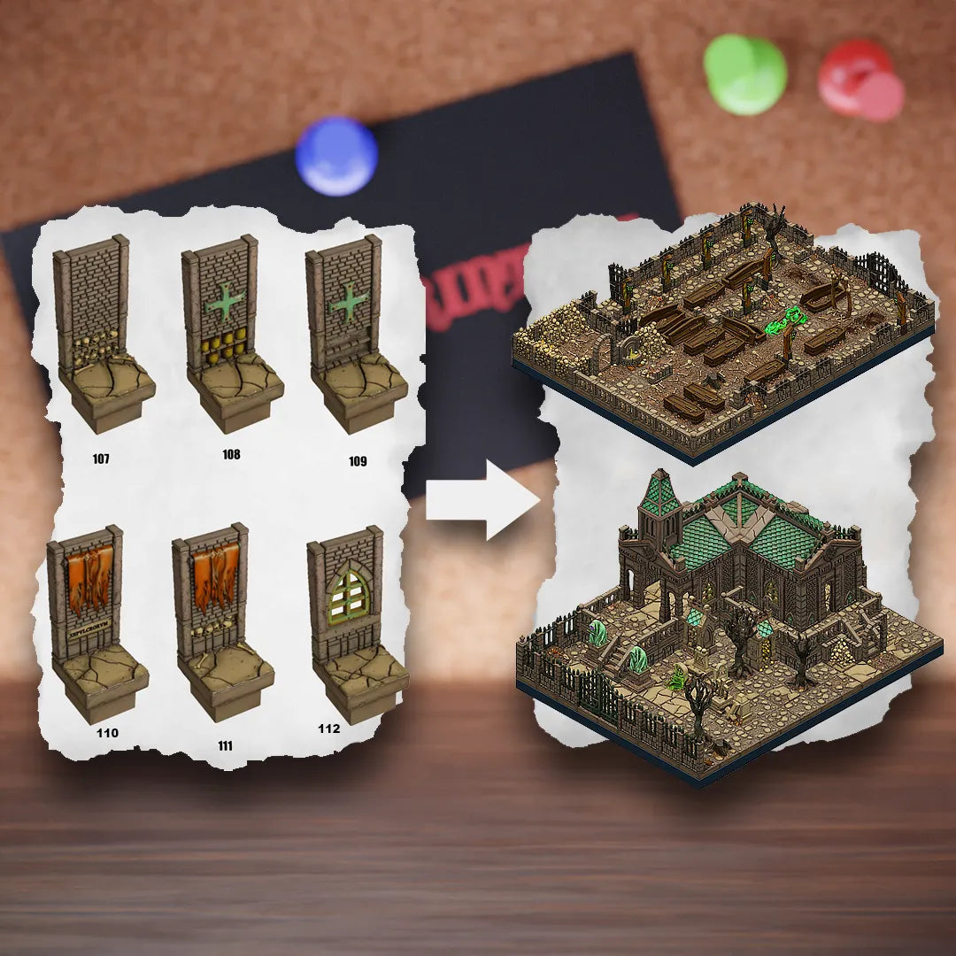 DnD Terrain Tiles | Modular Graveyard Dungeon #16