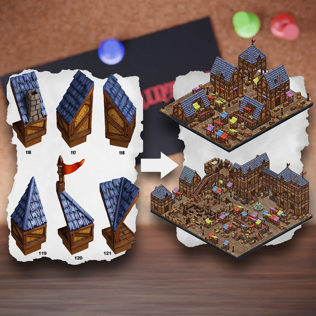 DnD Terrain Tiles | Modular Medieval Town Dungeon #17