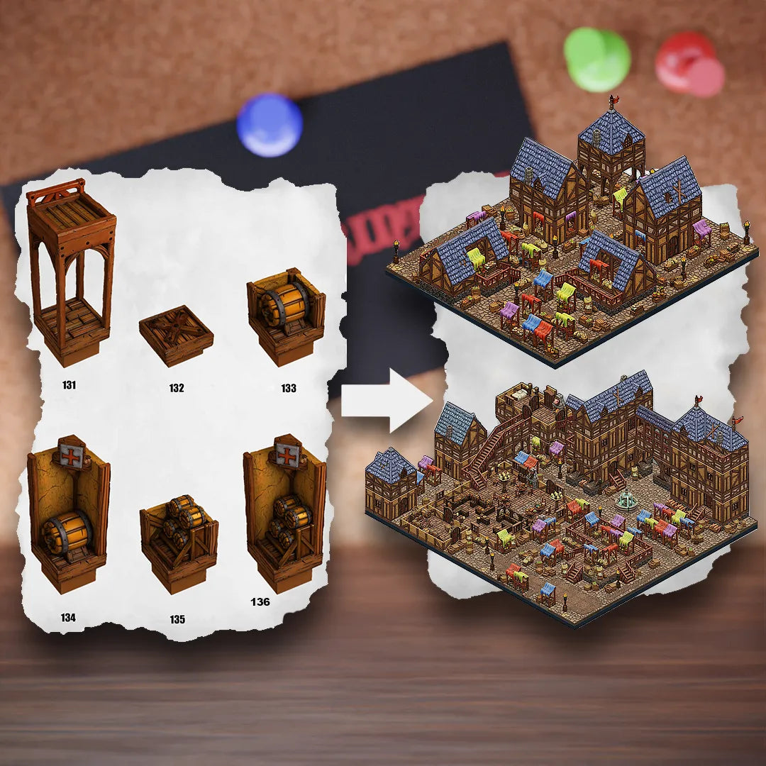 DnD Terrain Tiles | Modular Medieval Town Dungeon #20