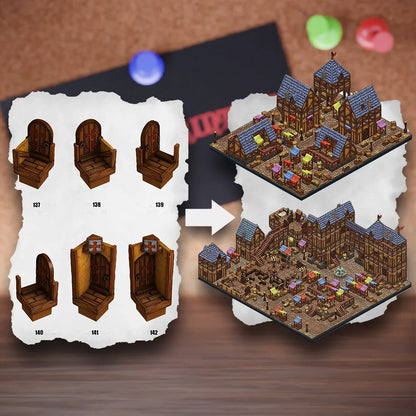 DnD Terrain Tiles | Modular Medieval Town Dungeon #21