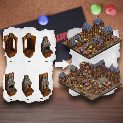 DnD Terrain Tiles | Modular Medieval Town Dungeon #22