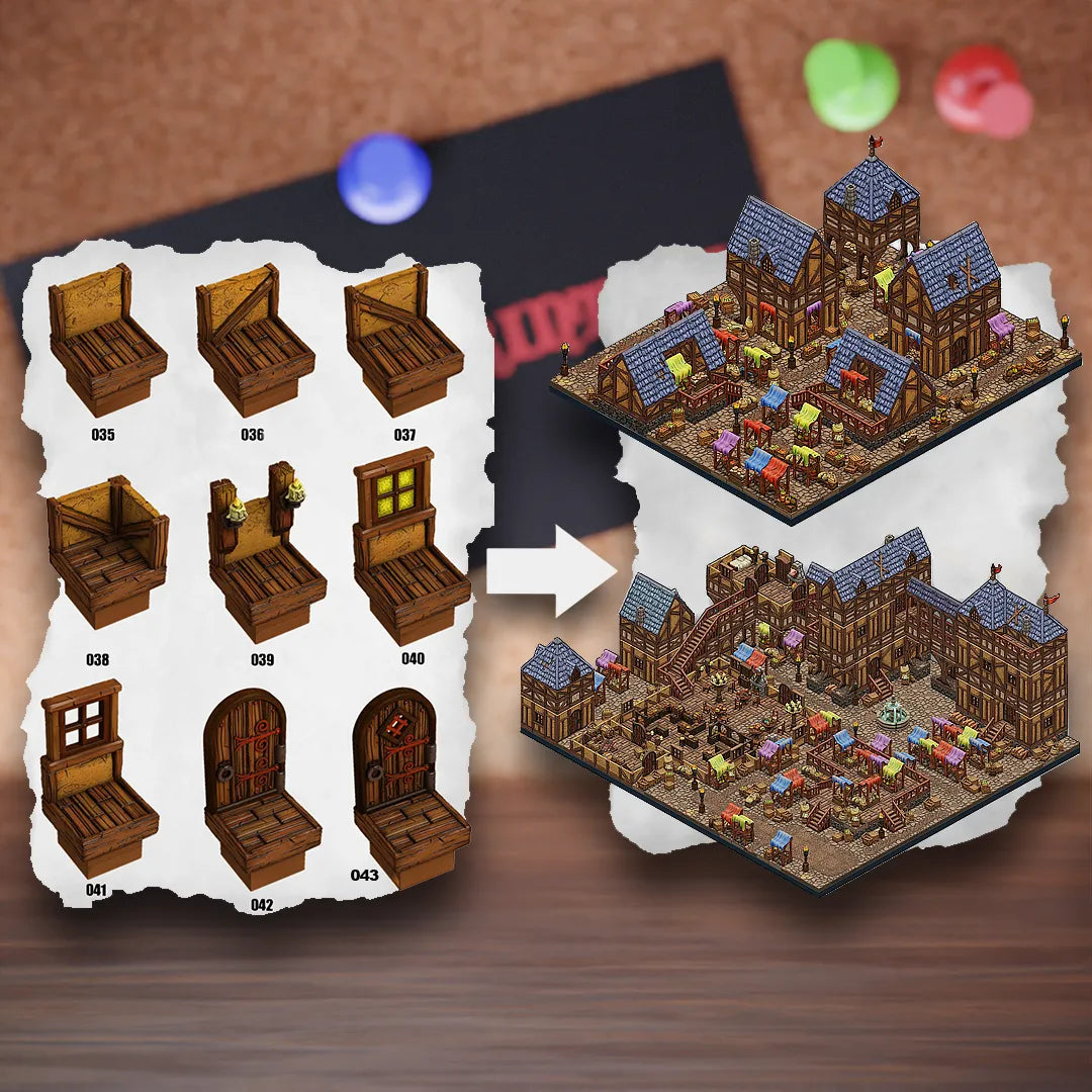 DnD Terrain Tiles | Modular Medieval Town Dungeon #6