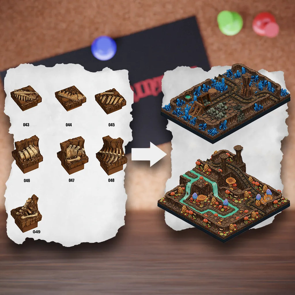 DnD Terrain Tiles | Modular Fantasy Cave Dungeon #6
