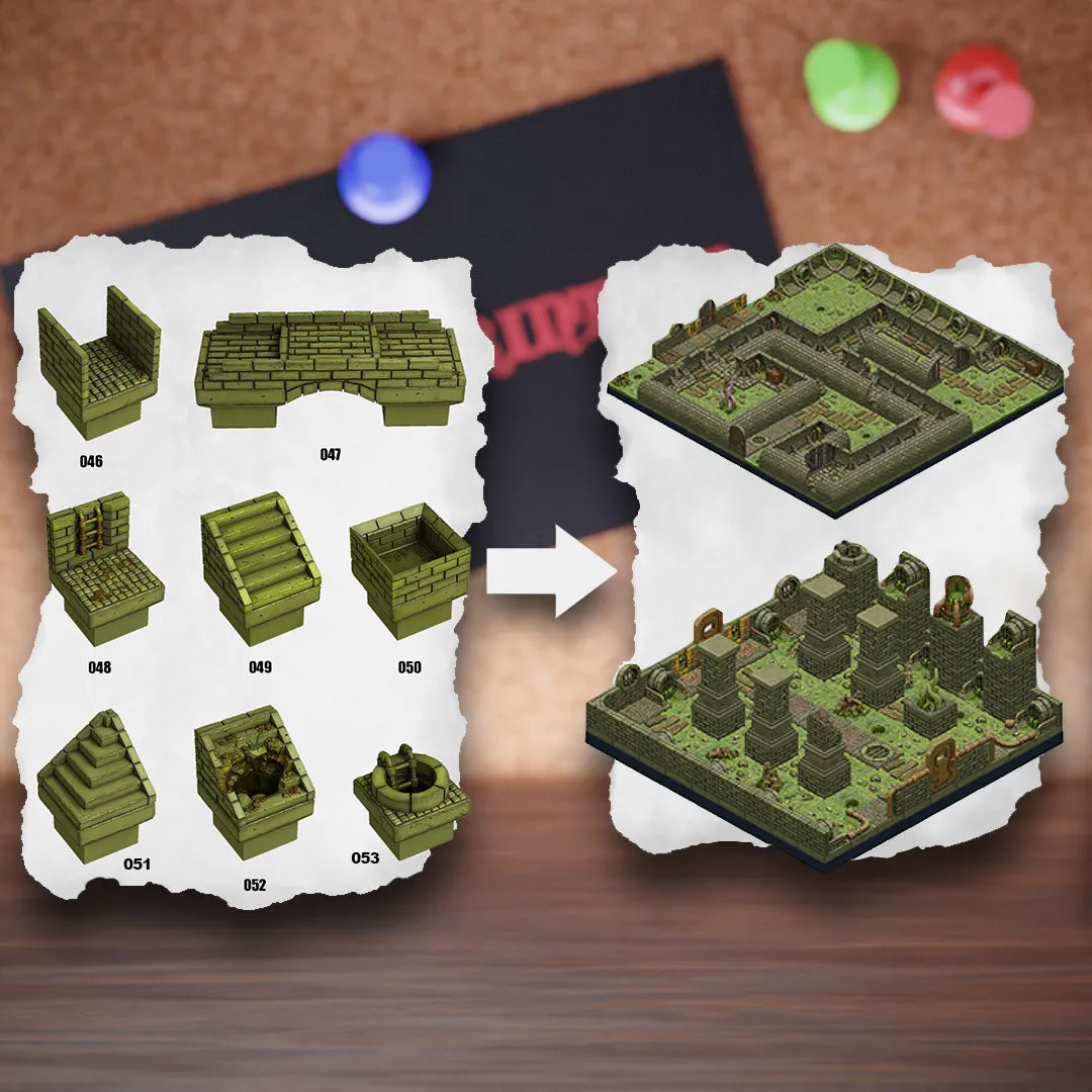 DnD Terrain Tiles | Modular Toxic Sewer Dungeon #6