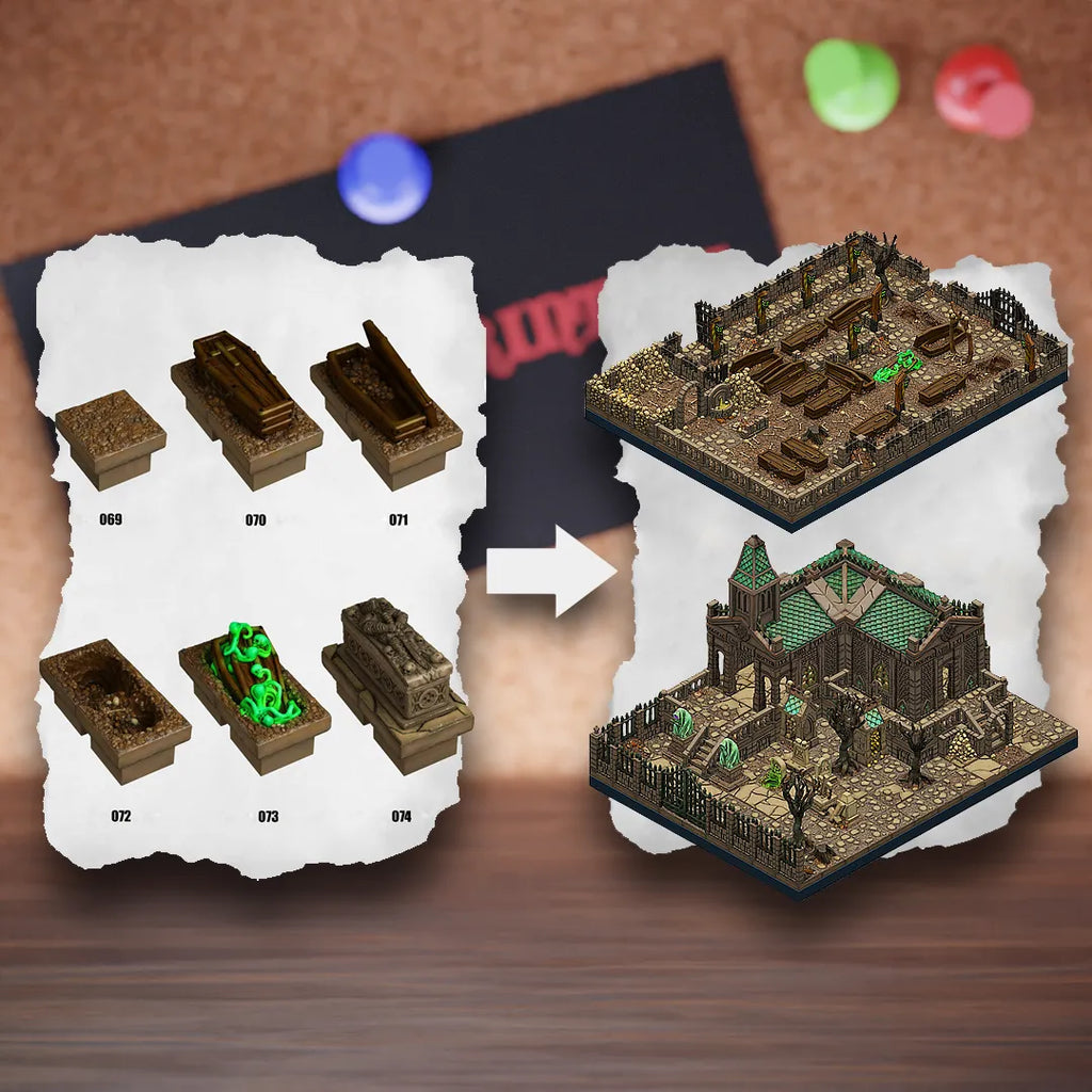 DnD Terrain Tiles | Modular Graveyard Dungeon #11