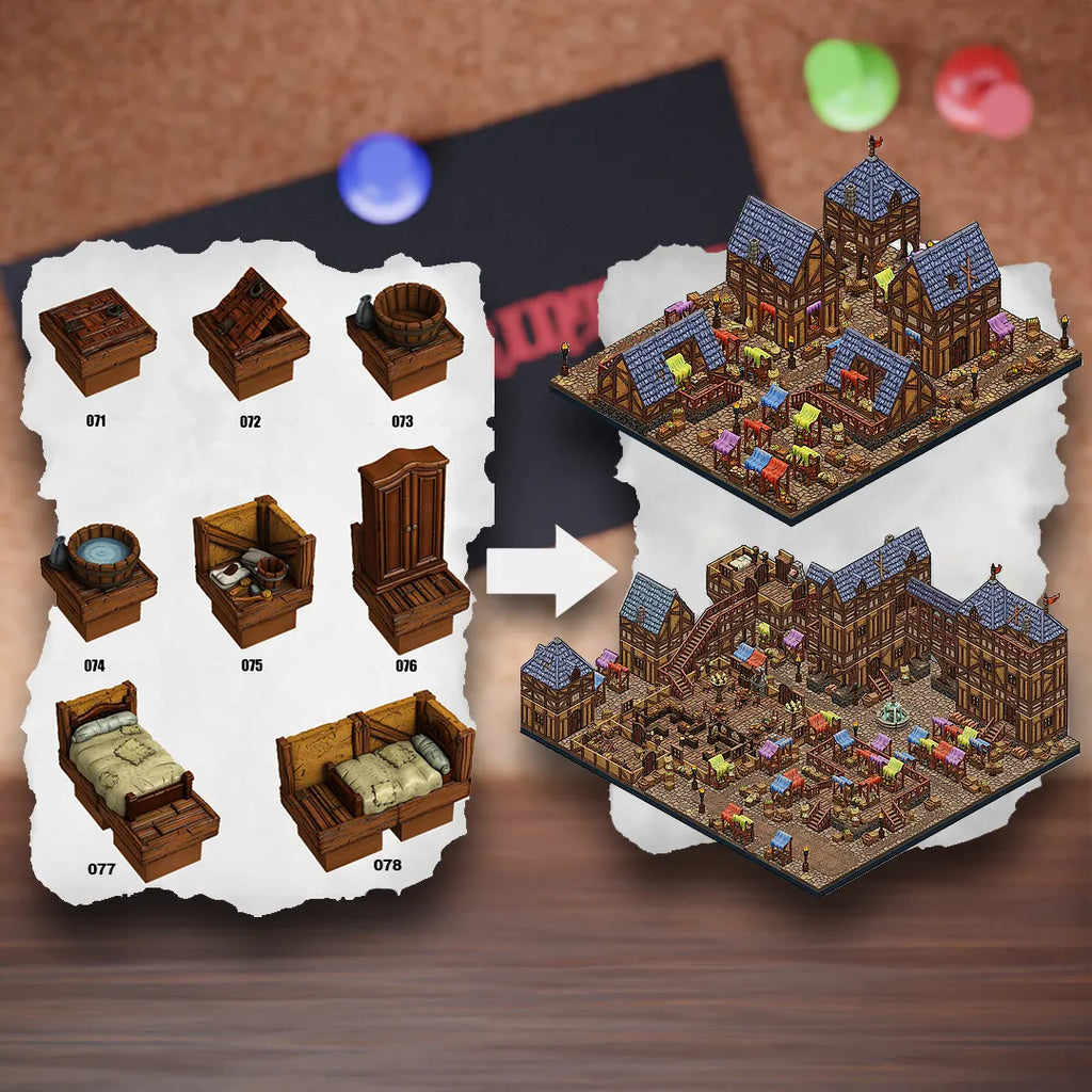 DnD Terrain Tiles | Modular Medieval Town Dungeon #10