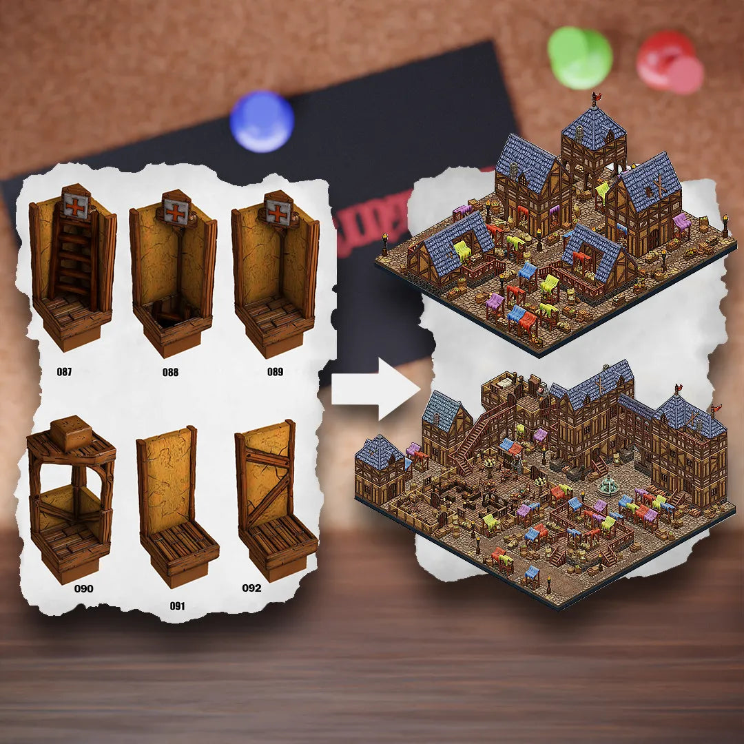 DnD Terrain Tiles | Modular Medieval Town Dungeon #12