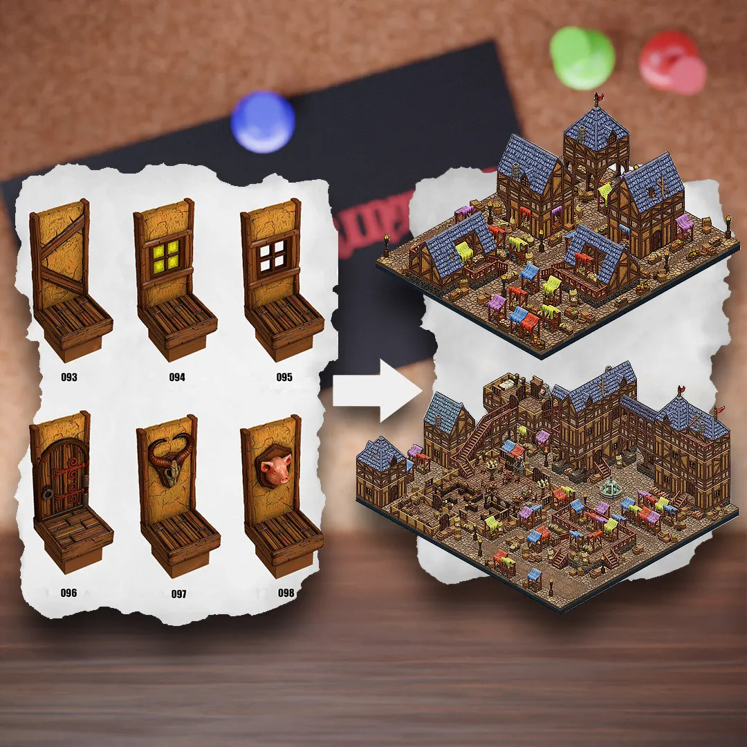 DnD Terrain Tiles | Modular Medieval Town Dungeon #13