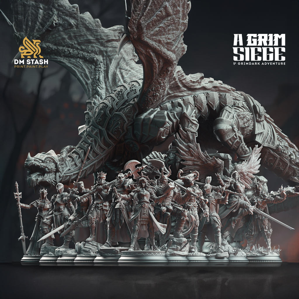A Grim Siege Bundle | DnD Miniature Set | 32-75mm
