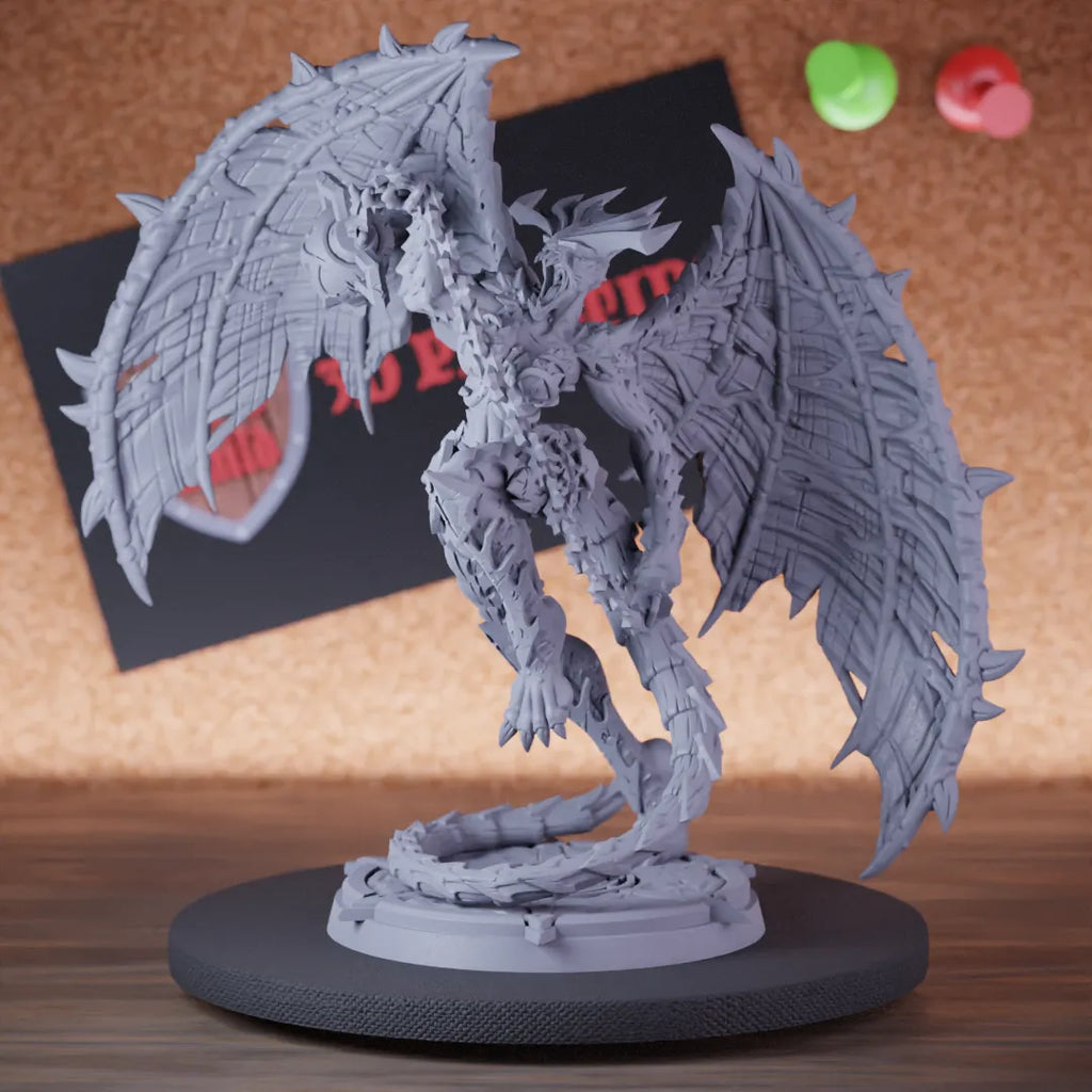 Highly detailed giant boss archdemon miniature of Agath, perfect for DnD 5e encounters, fantasy tabletop RPG campaigns, painting and display.