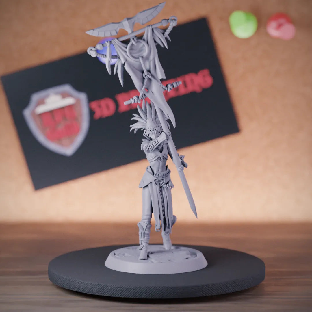 Amazon 5e | DnD Female Human Tribe Banner Miniature