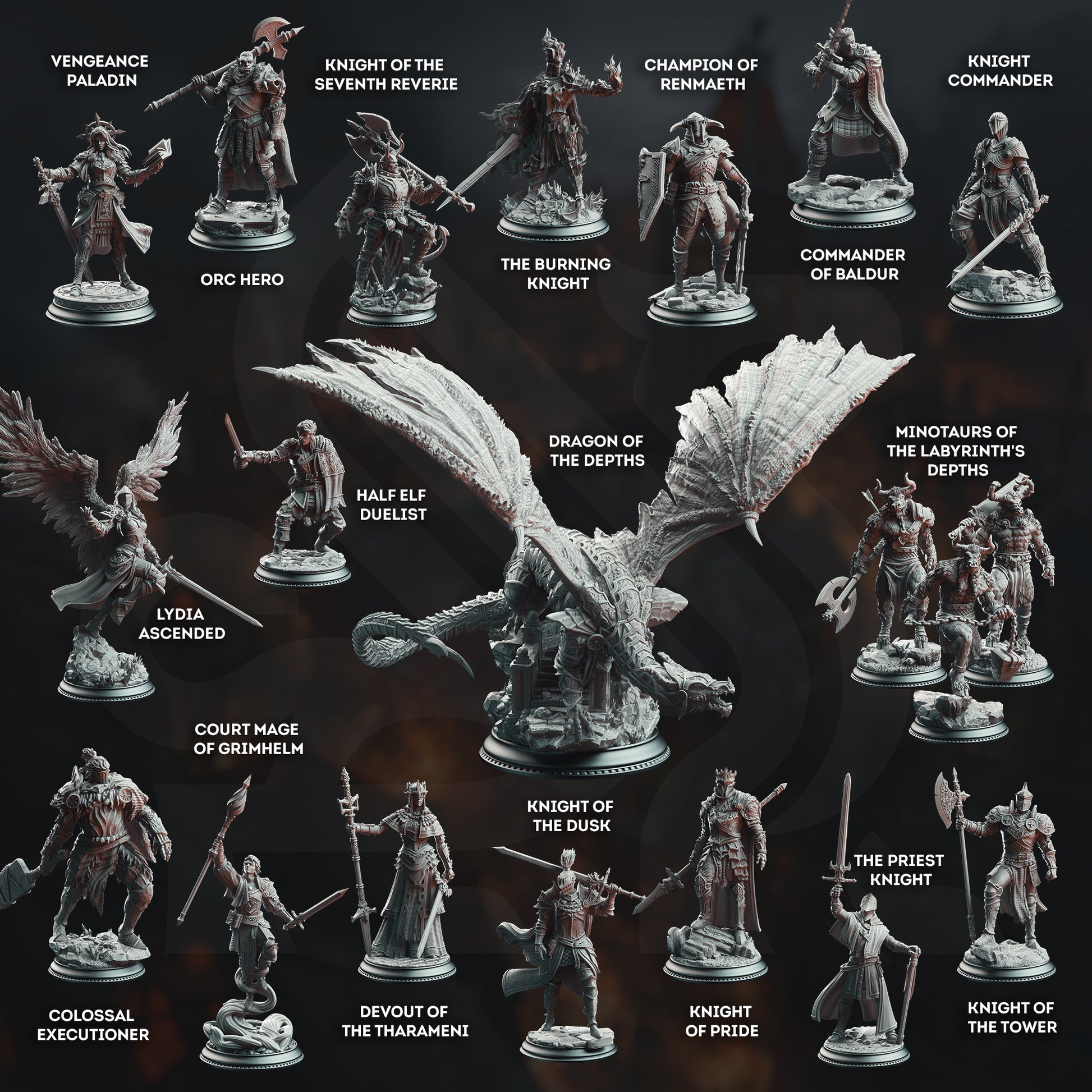 A Grim Siege Bundle | DnD Miniature Set | 32-75mm