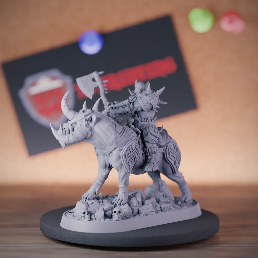 Berserker 5e | DnD Human Mounted Axe Warrior Miniature