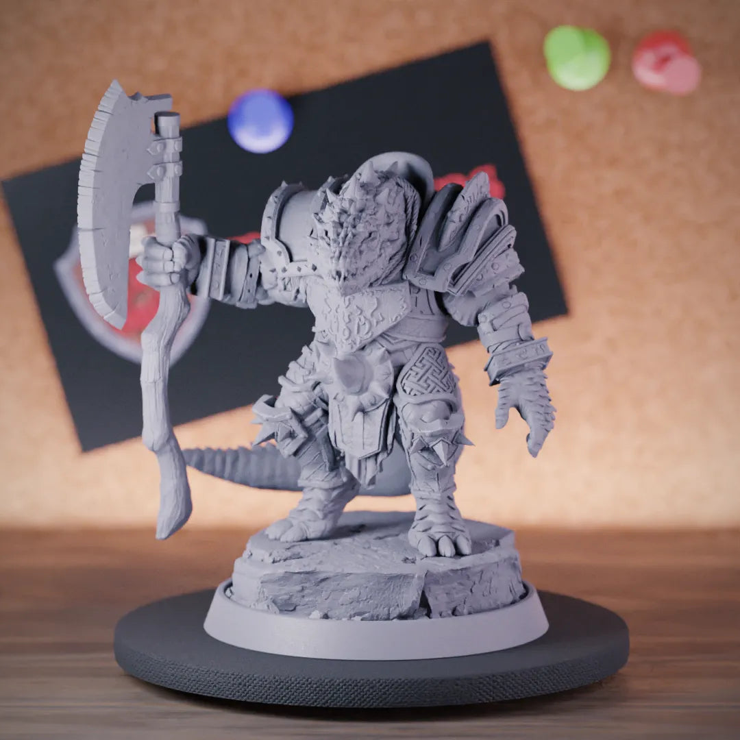 Crocodilian 5e | DnD Crocodilian Axe Fighter Miniature