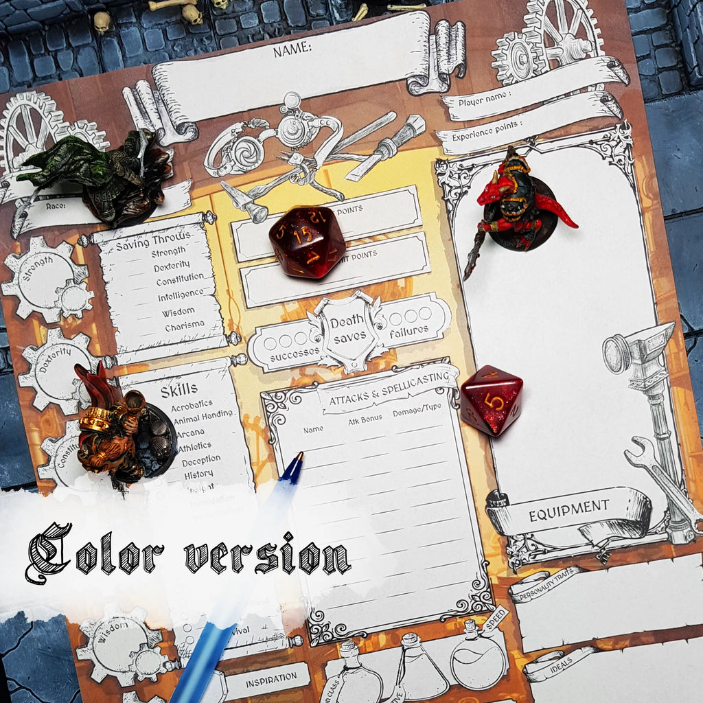 Printable DnD Character Sheet 5e PDF of Artificer | RPG Guild