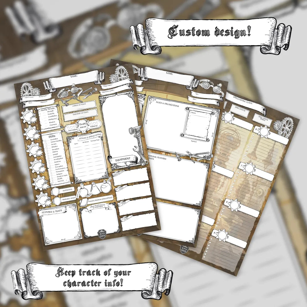 Printable DnD Character Sheet 5e PDF of Artificer | RPG Guild