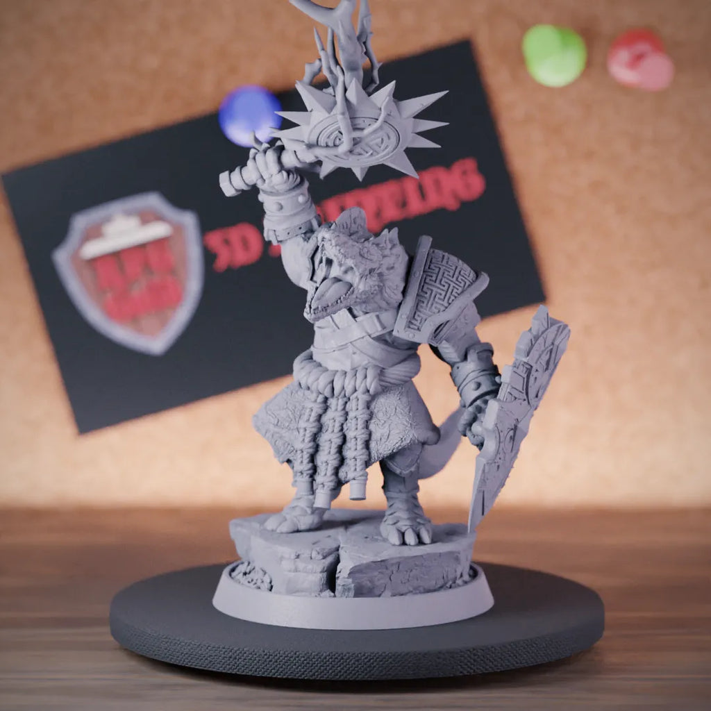 Crocodilian 5e | DnD Paladin Warrior Shield Miniature