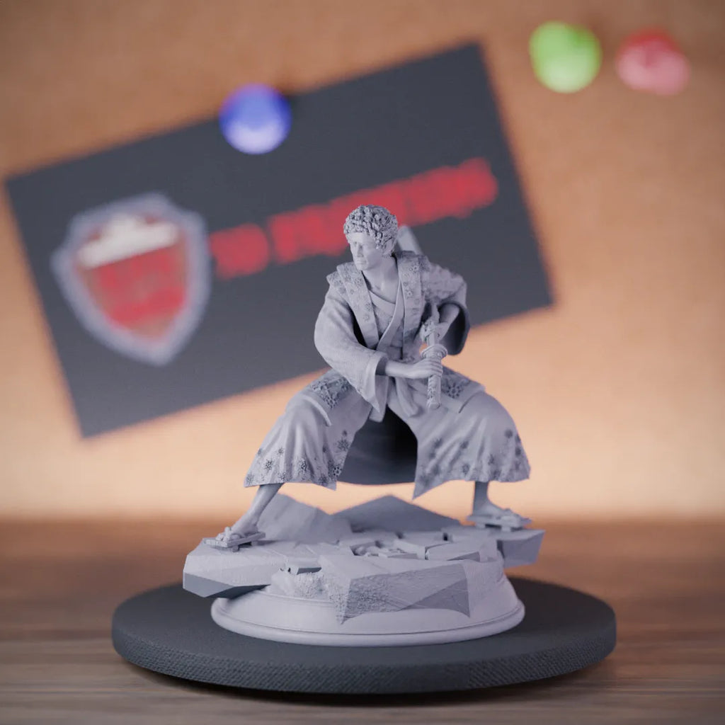 Half Elf 5e | DnD Half Elf Samurai Warrior Miniature