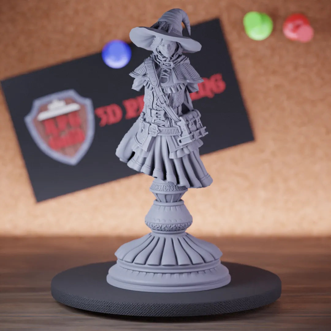 Highly detailed female bust wizard collecting miniature of BUST, perfect for DnD 5e encounters, fantasy tabletop RPG campaigns, painting and display.