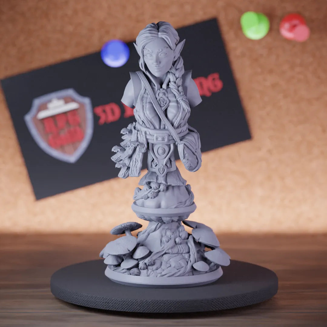 Bust 5e | DnD Forest Elf Druid Cordelia Miniature