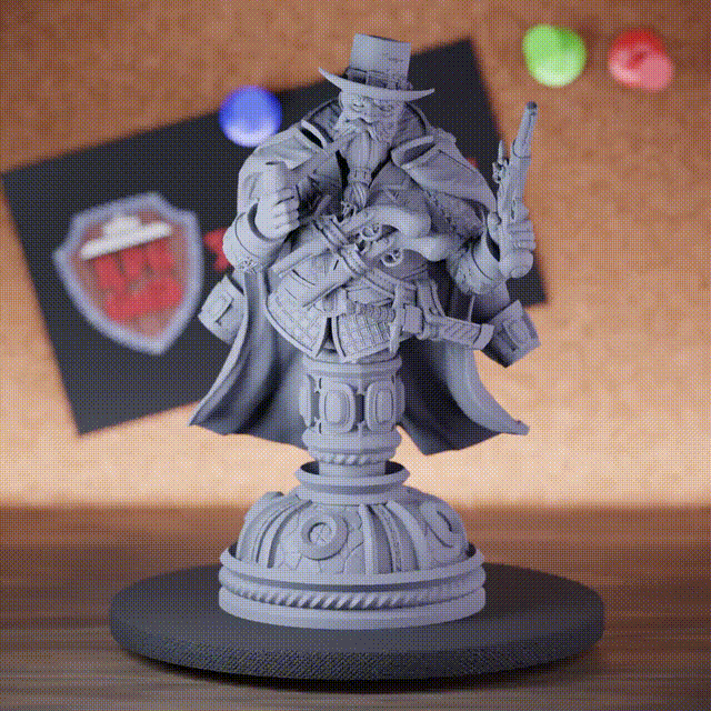 Bust 5e | DnD Dwarf Gunslinger Torgrik Miniature