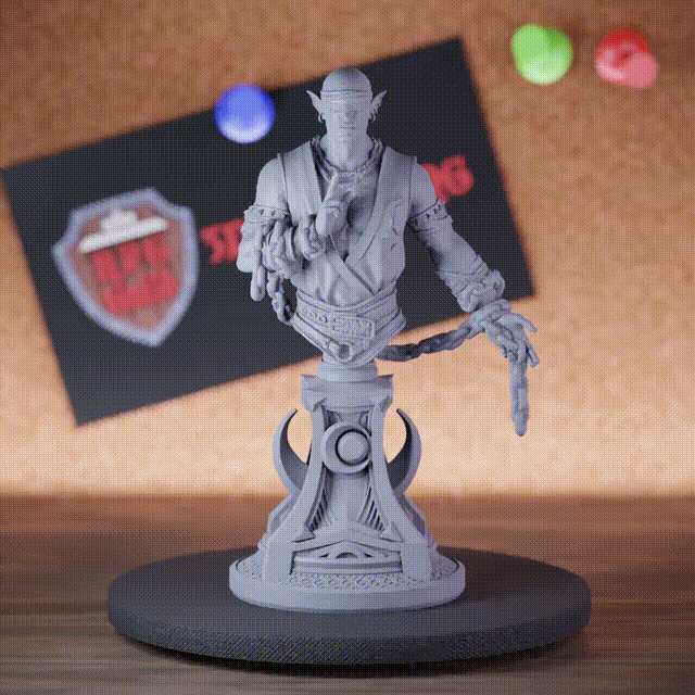 Bust 5e | DnD Blindfolded Elf Monk Uxas Vergos Miniature