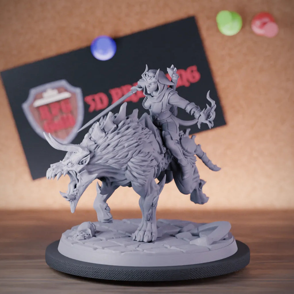 Tiefling 5e | DnD Female Tiefling Rider Bard Miniature