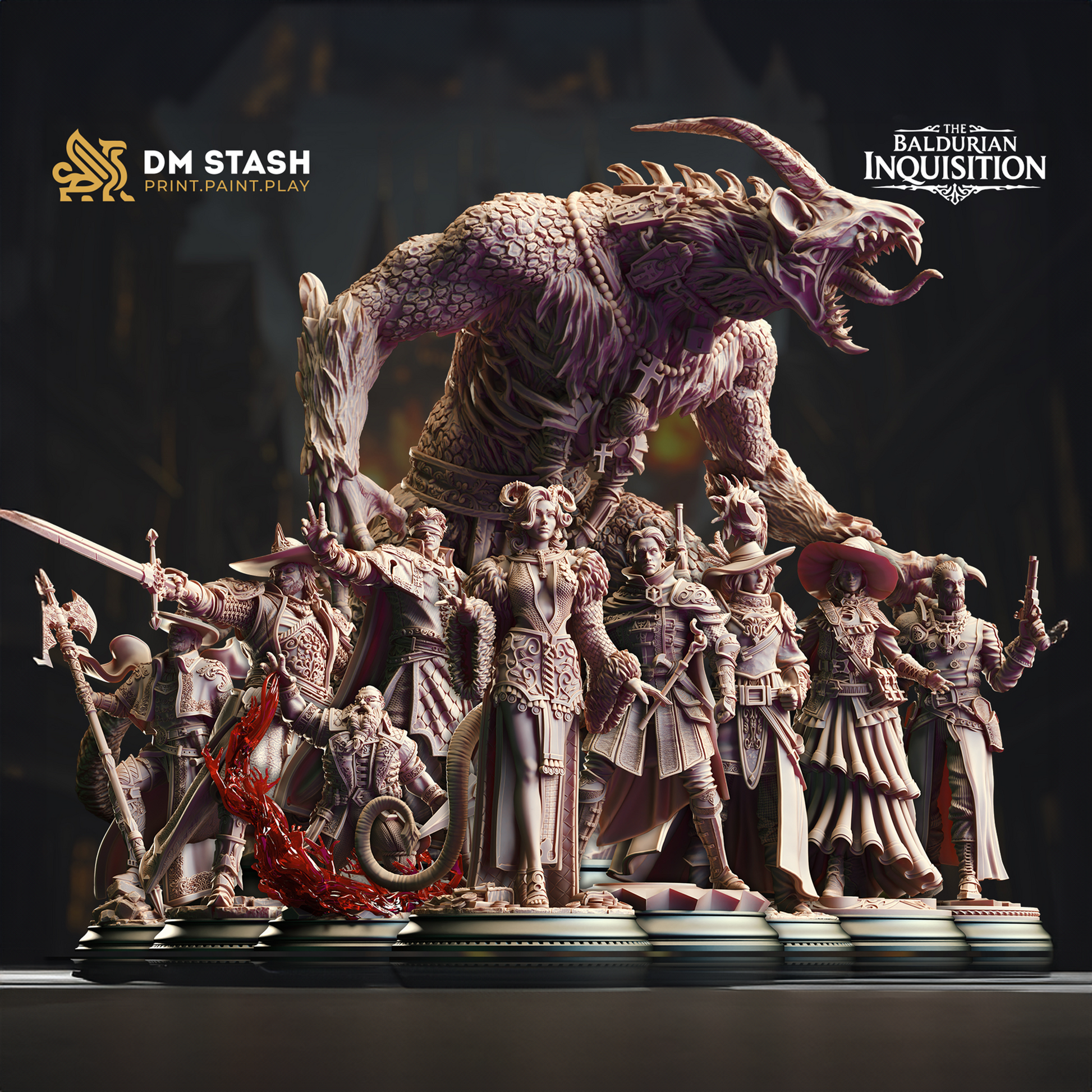 Baldurian Inquisition Bundle | DnD Miniature Set | 32-75mm