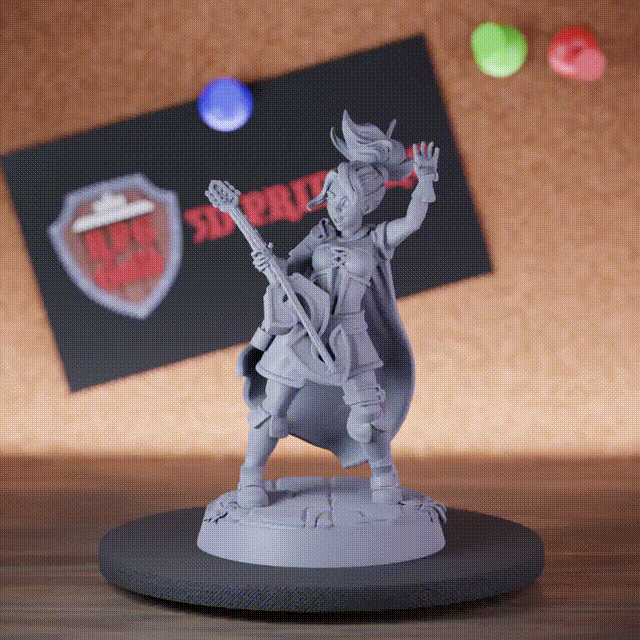 Bard 5e | DnD Female Collage Glamour Lute Miniature