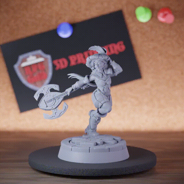 Barde 5e | DnD weibliche College-Axtgitarre Miniatur