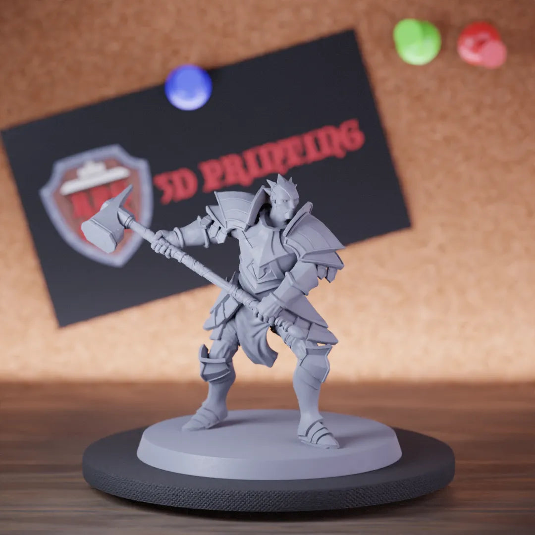 Paladin 5e | DnD Celestial Knight Fighter Hammer Miniature