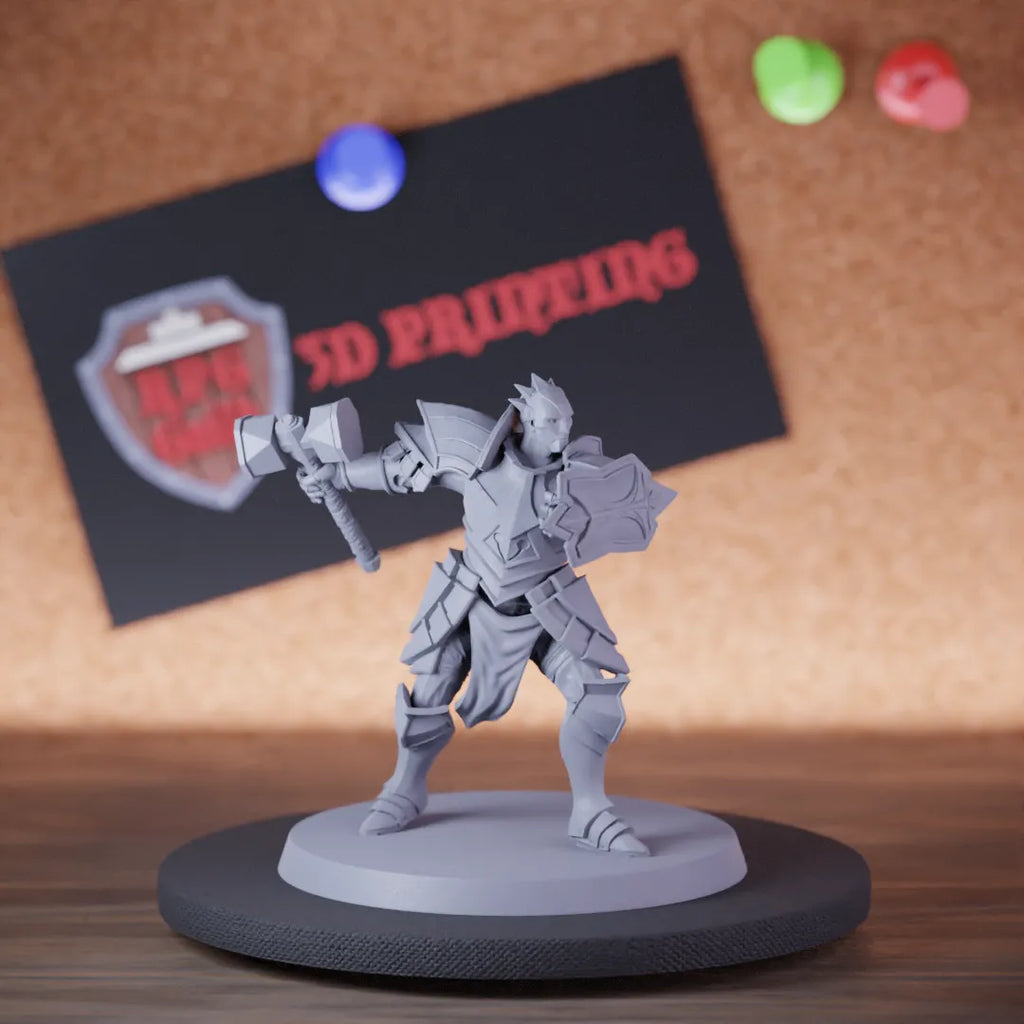 Paladin 5e | DnD Celestial Knight Defender Hammer Miniature