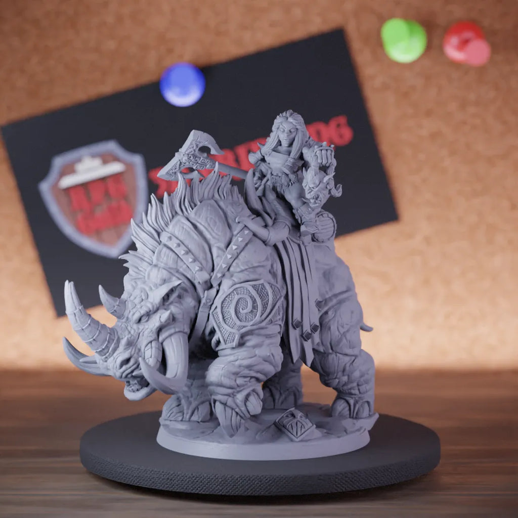 Dwarf 5e | DnD Female Monster Rider Miniature