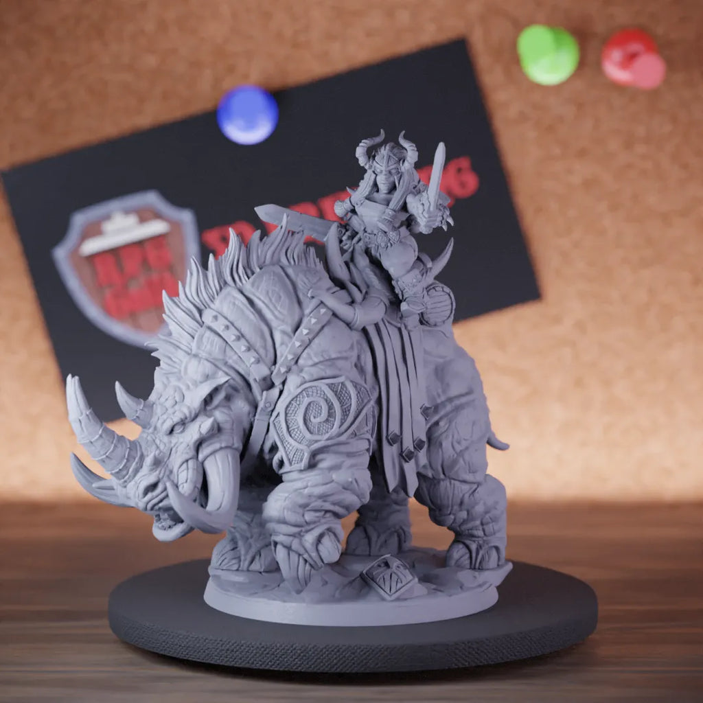 Dwarf 5e | DnD Female Monster Rider Fighter Miniature