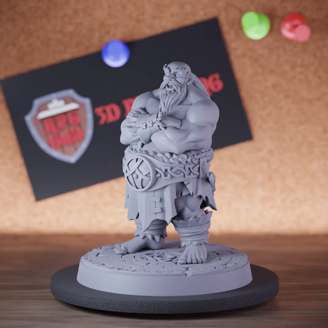 Highly detailed barbarian big viking northman miniature of Big, perfect for DnD 5e encounters, fantasy tabletop RPG campaigns, painting and display.