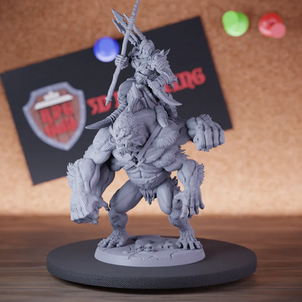 Orc 5e | DnD Orc Female Apefiend Rider Miniature 