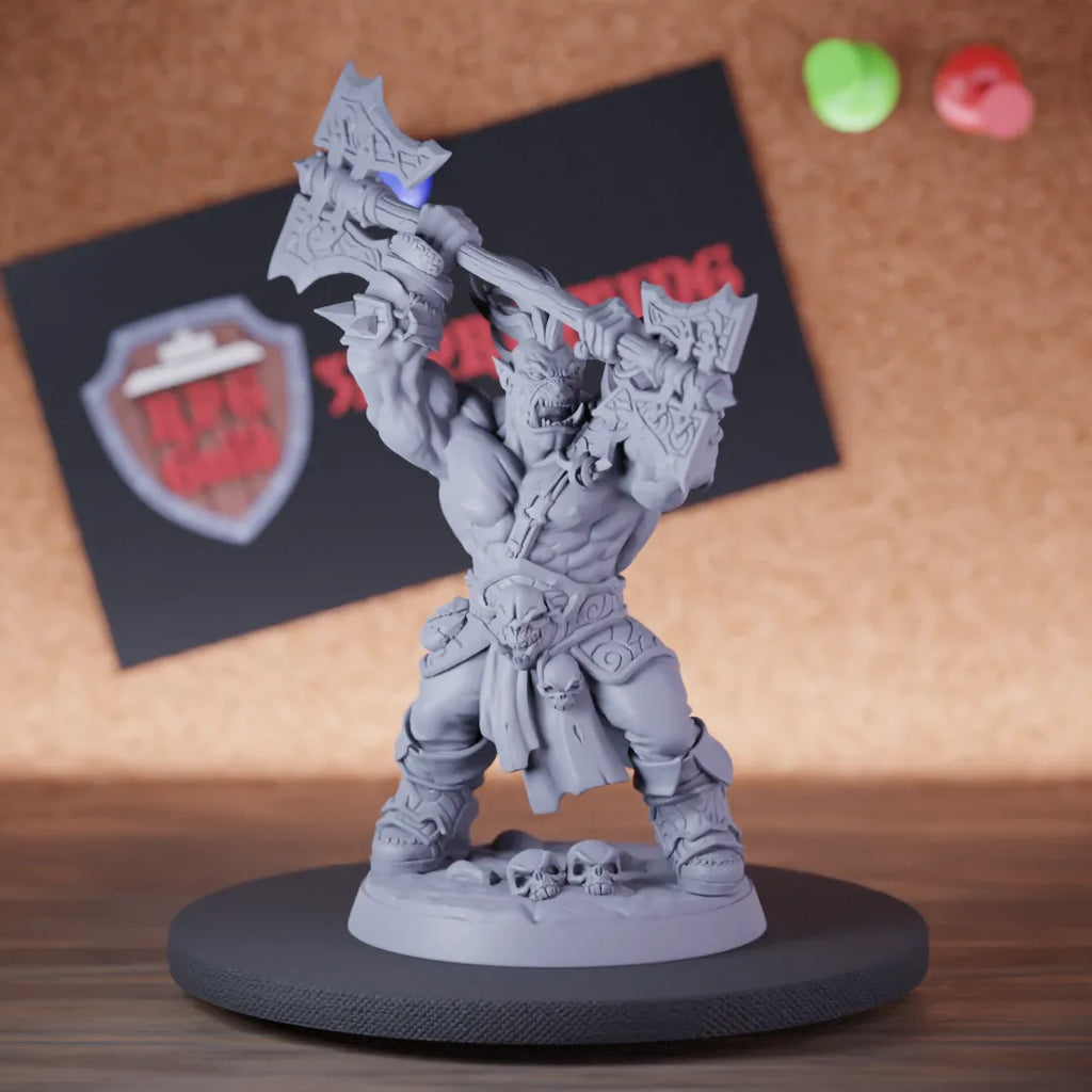 Gray Orc 5e | DnD Orc Guard Warchief Spear Miniature