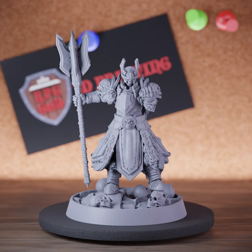 Highly detailed undead boss lord bone skeleton miniature of Bone, perfect for DnD 5e encounters, fantasy tabletop RPG campaigns, painting and display.