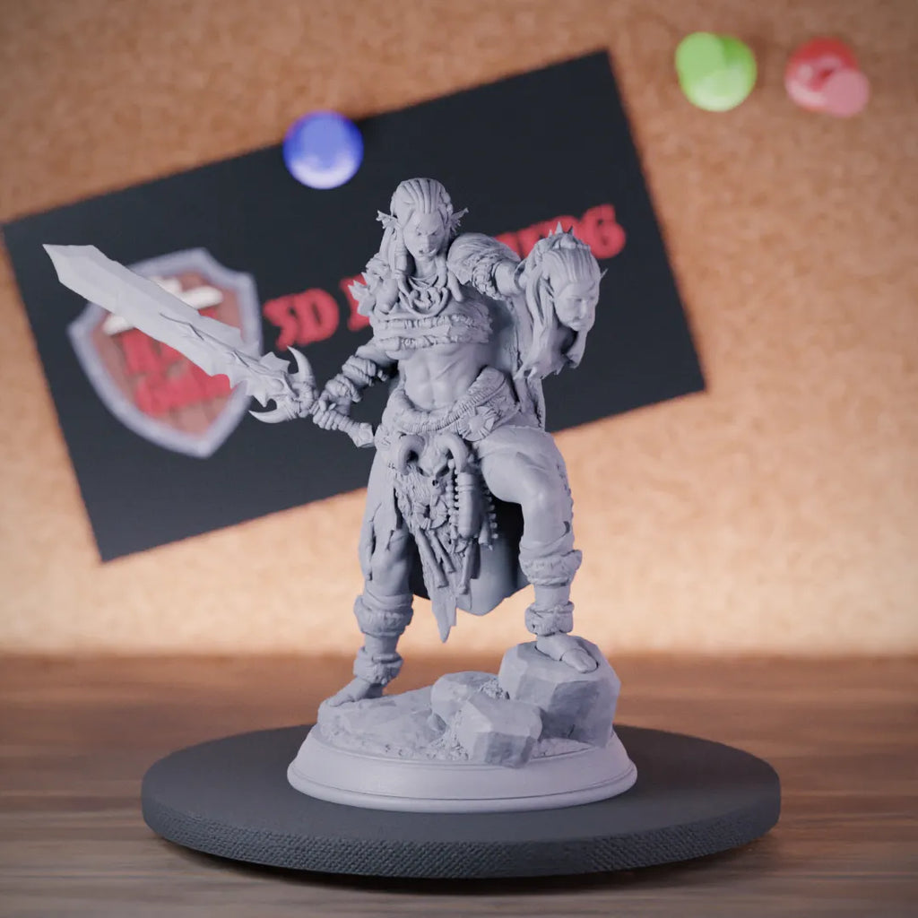 Half Orc 5e | DnD Female Half Orc Barbarian Miniature