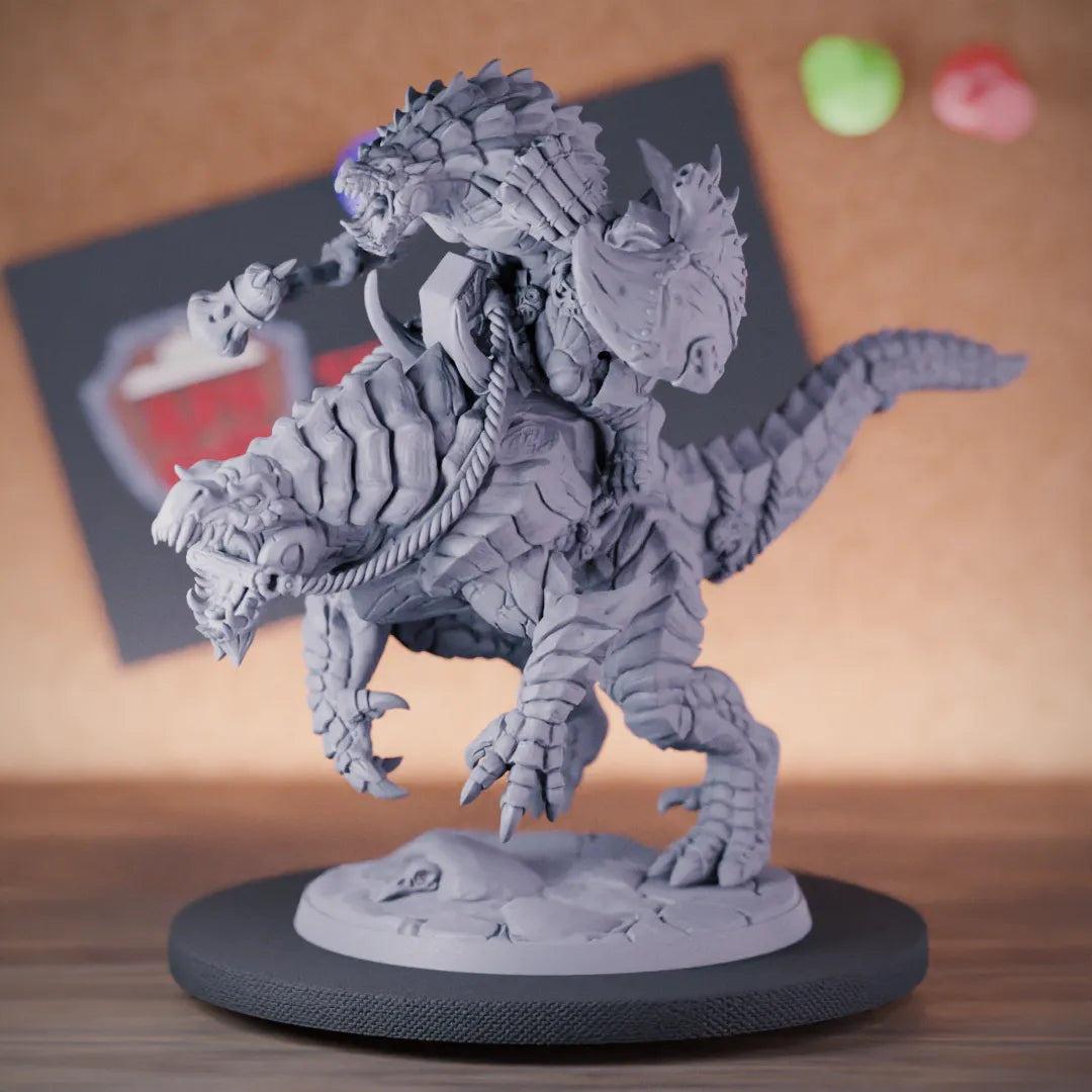 Lizardfolk 5e | DnD Lizardfolk Wyvern Cavalrier Miniature