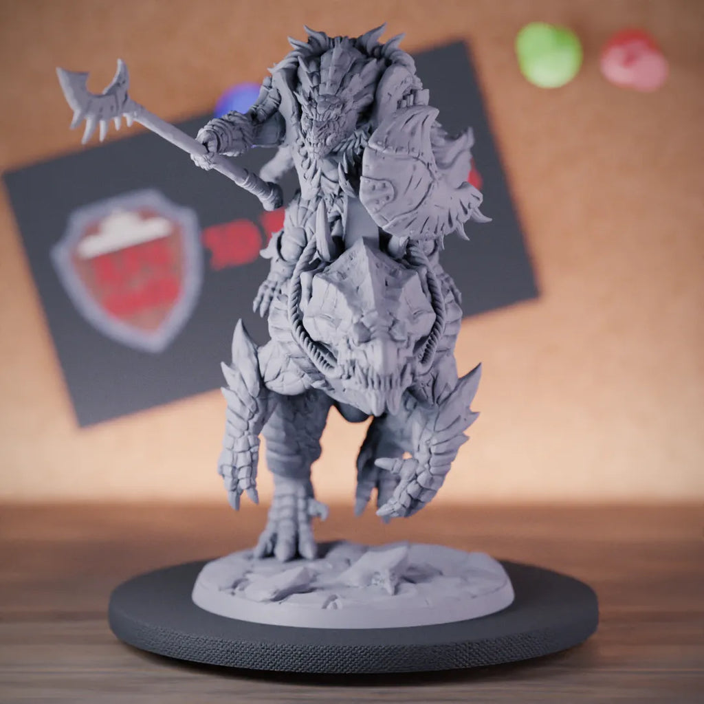 Lizardfolk 5e | DnD LIzardfolk Cavalier Charging Miniature