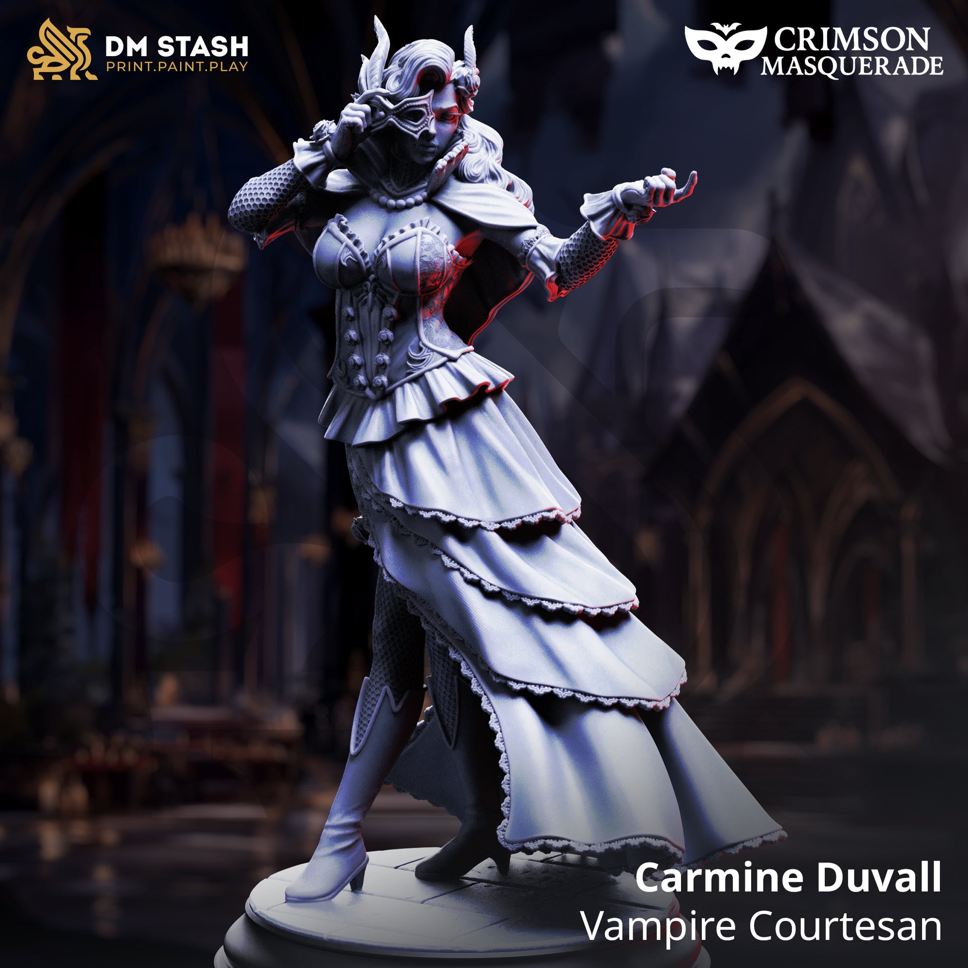 Crimson Masquerade Bundle | DnD Miniature Set | 32-75mm