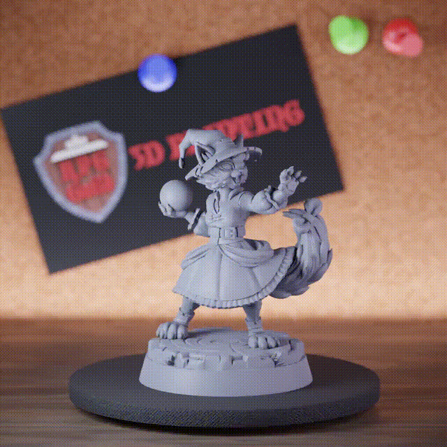 Wizard 5e | DnD Tabaxi Orb Spellcaster Miniature