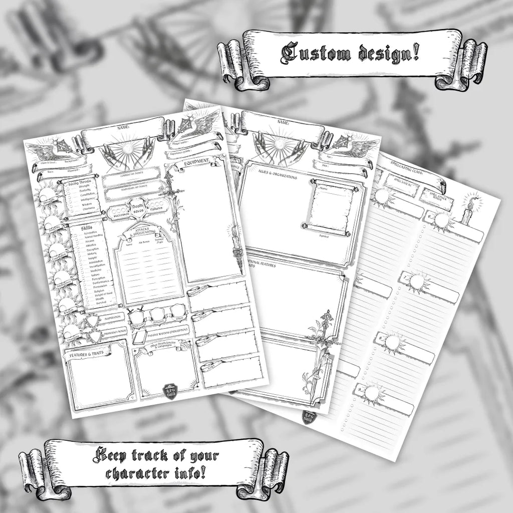 Printable DnD Character Sheet 5e PDF - Cleric | RPG Guild