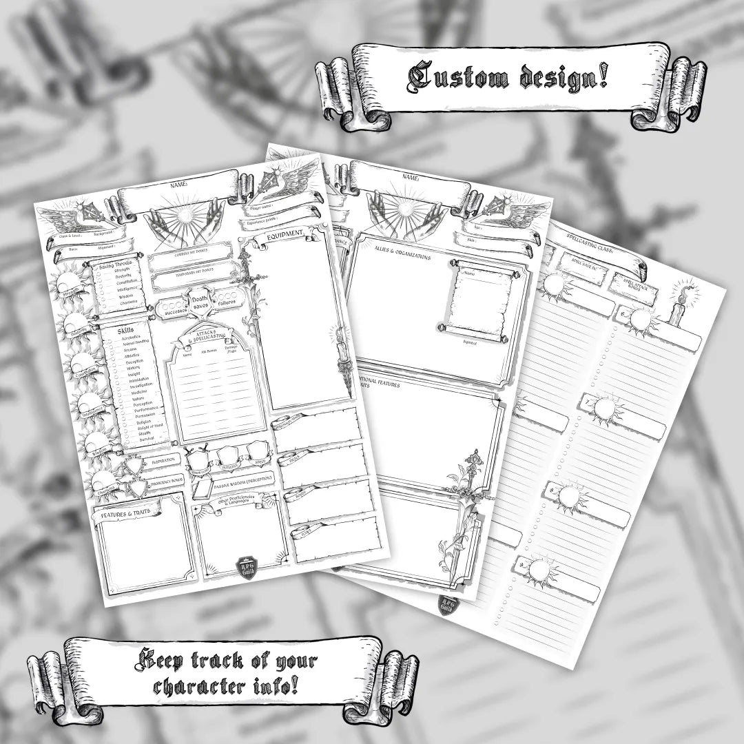 Printable DnD Character Sheet 5e PDF - Cleric | RPG Guild