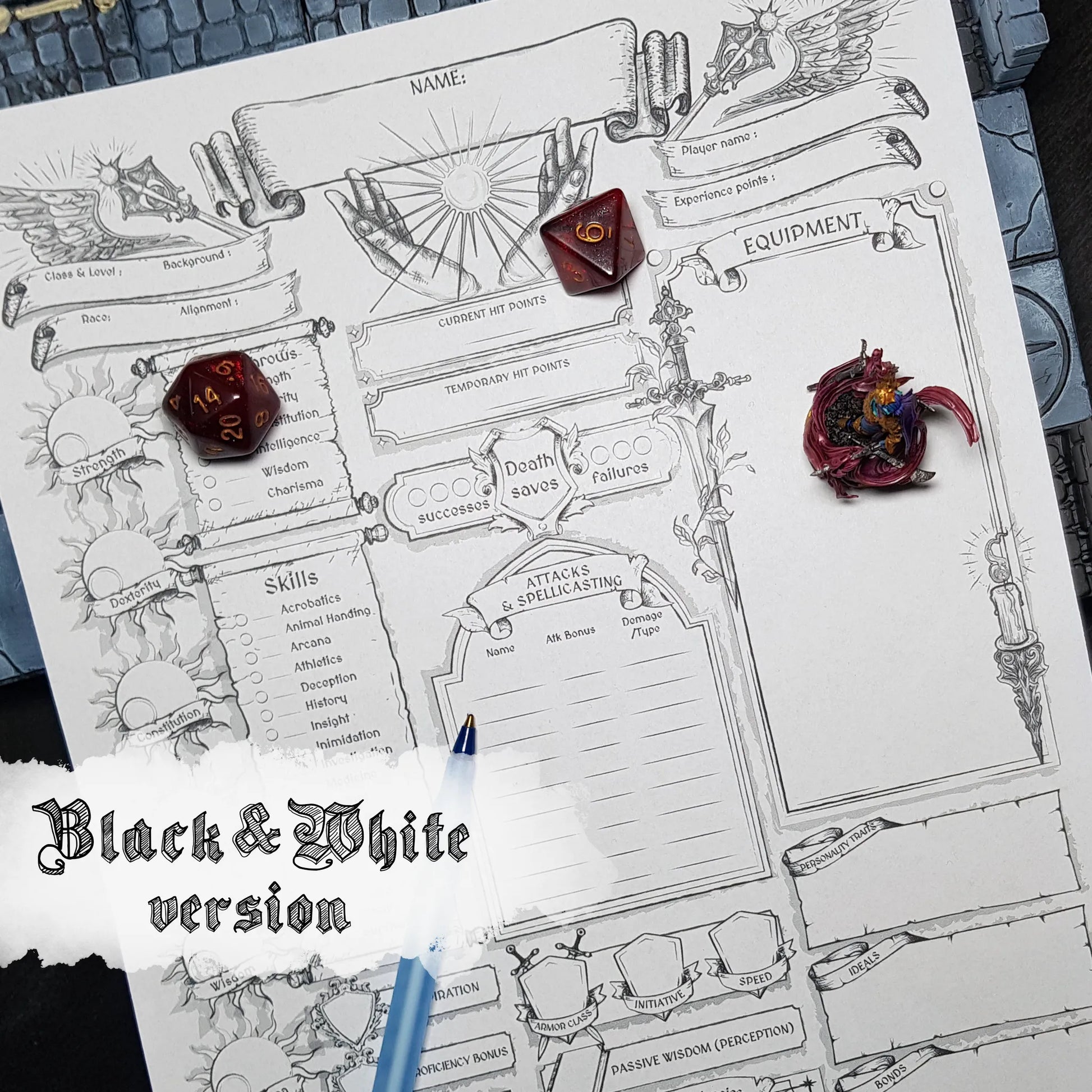 Printable DnD Character Sheet 5e PDF - Cleric | RPG Guild