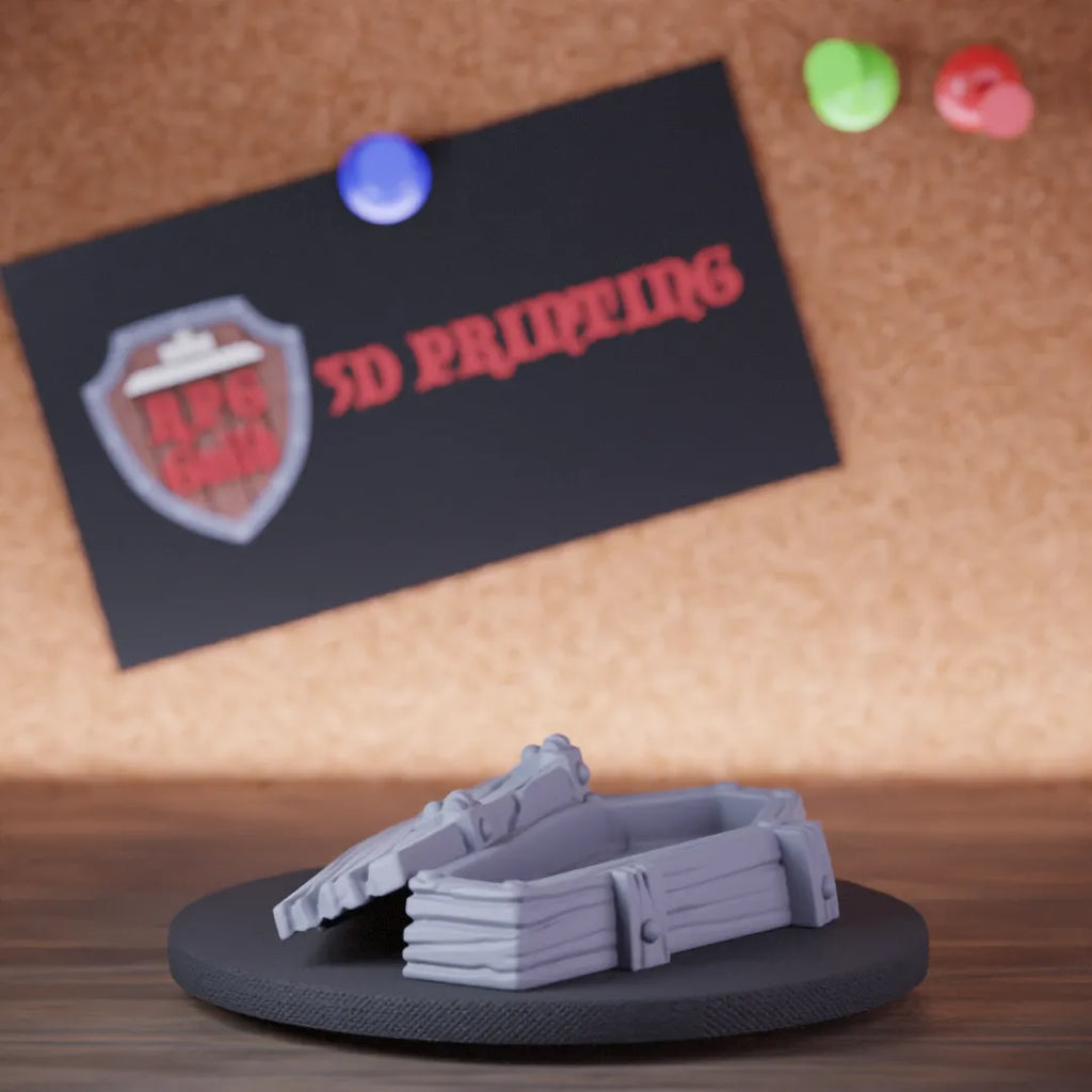 Terrain 5e | DnD Open Coffin Furniture Miniature