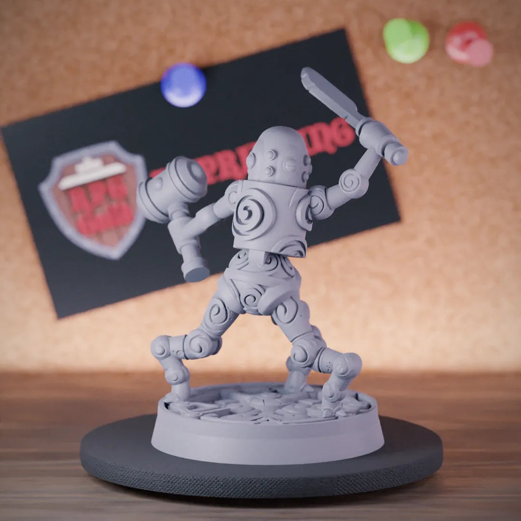 Construct 5e | DnD Clockwork Guardian Minion Miniature